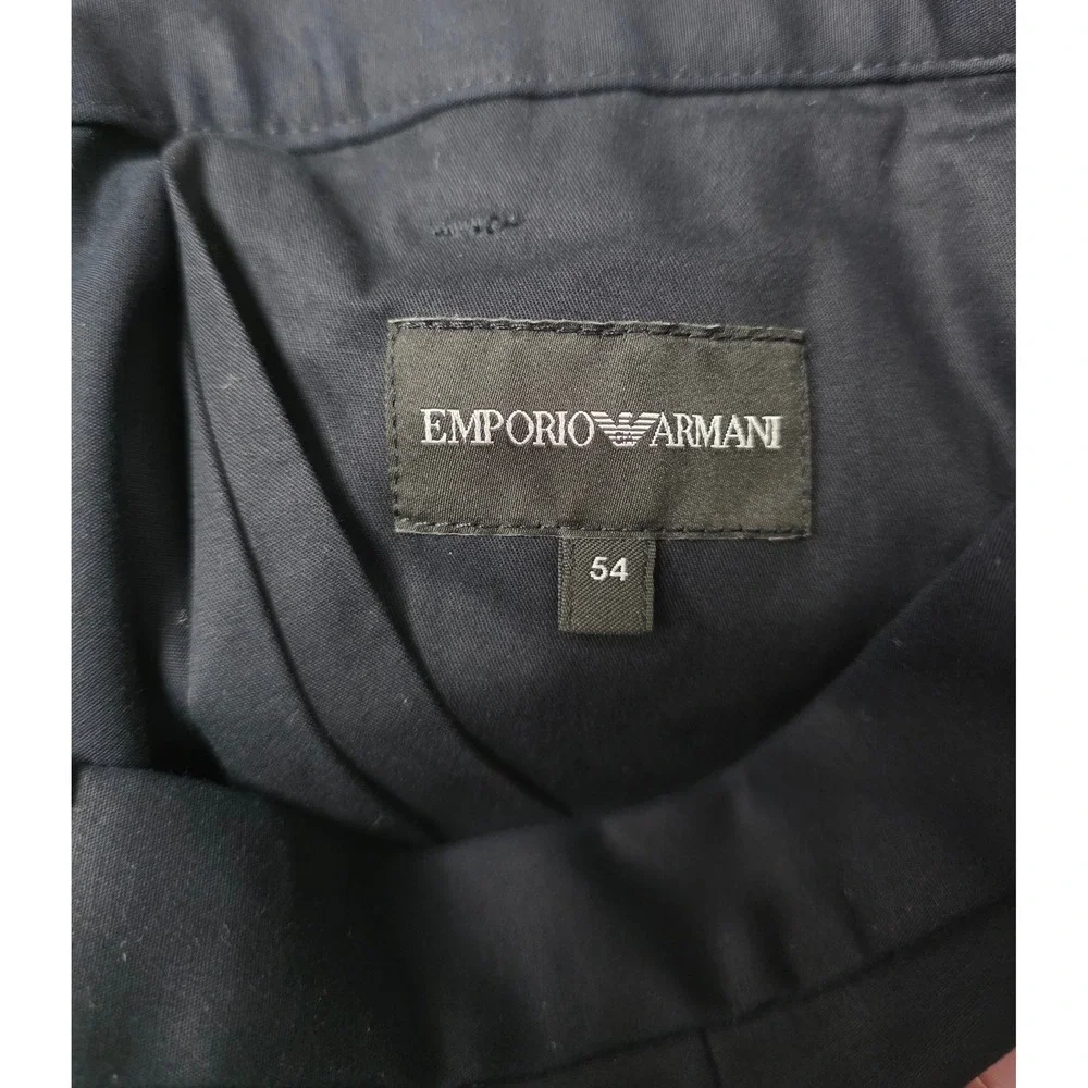 Emporio Armani Navy Pants Men 54 Black Luxury‎ Designer Formal Business Slim Fit